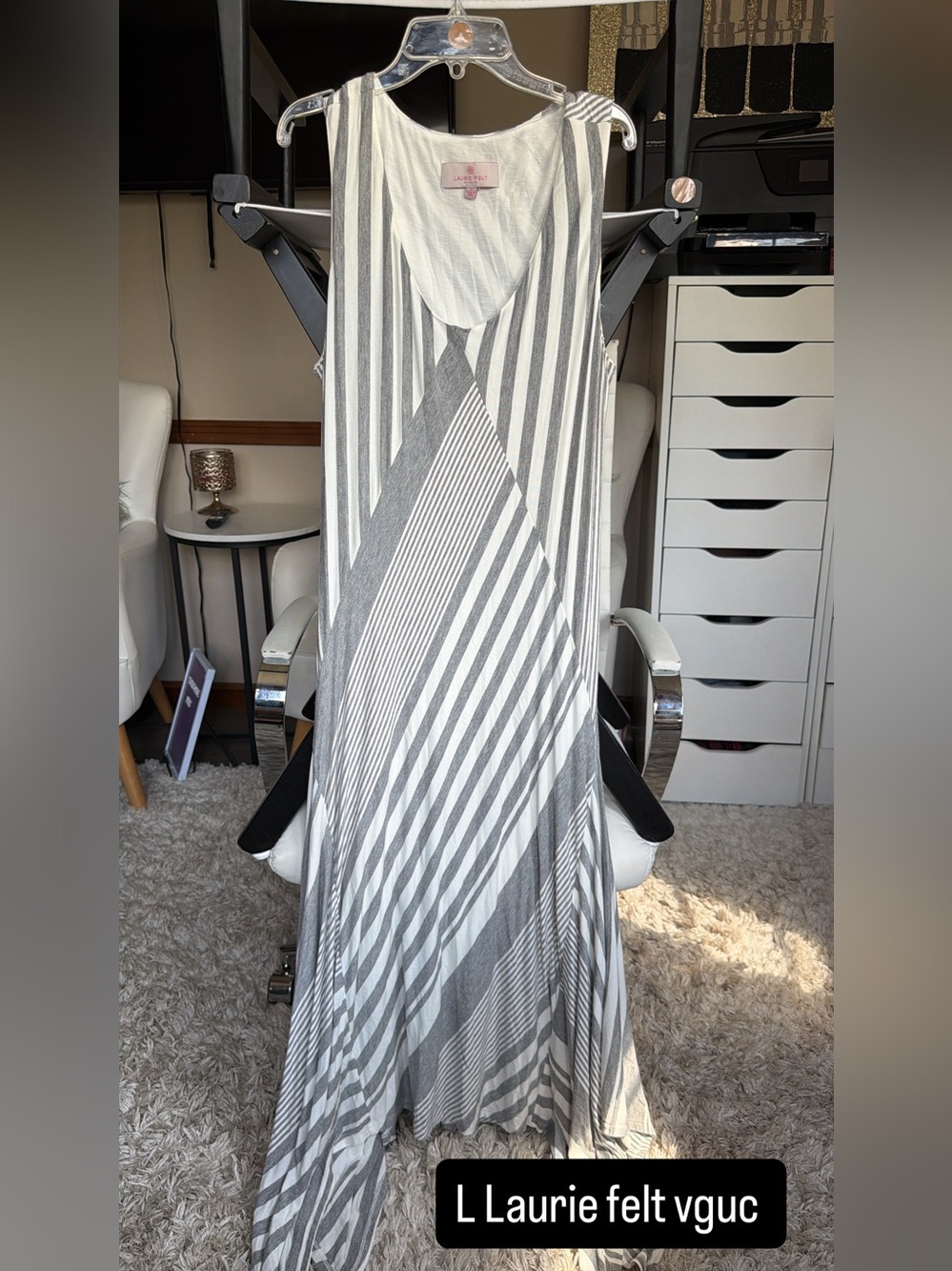 Laurie Felt grey & white maxi dress